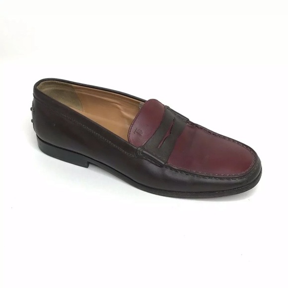 TODS Gommini Driving Loafers Brown And Red Leather - Picture 3 of 8